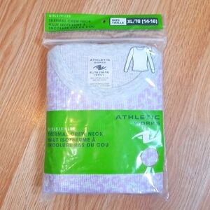 2/$15 ATHLETIC Works Girls Thermal Crew Neck Shirt
